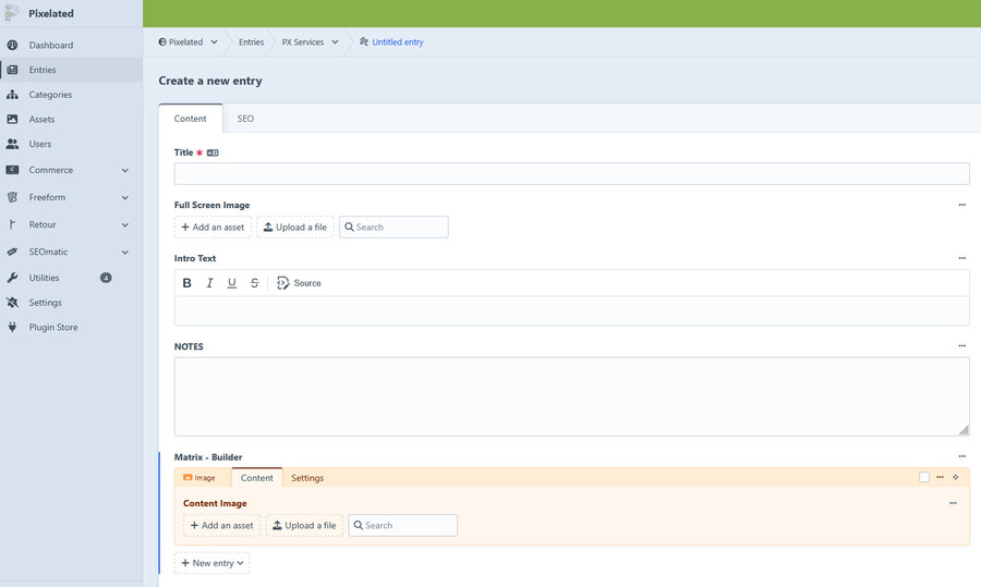 CRAFT CMS screenshot